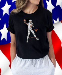 Texas Football Quinn Ewers Superstar Pose Tee Shirts