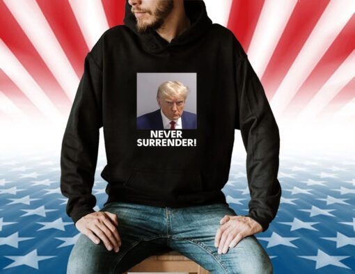 Trump Never Surrender Lady’s Fleece Cropped Hoodie