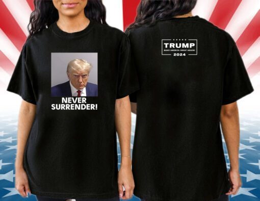 Trump Never Surrender Lady’s Fleece Cropped Hoodie