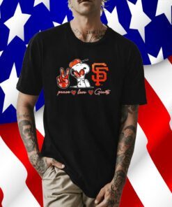 Snoopy Peace Love San Francisco Giants Tee Shirt