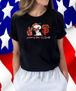 Snoopy Peace Love San Francisco Giants Tee Shirt