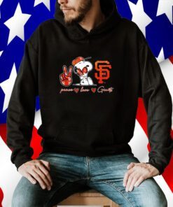 Snoopy Peace Love San Francisco Giants Tee Shirt