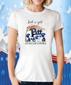 Just A Girl Who Loves Fall And Panthers Logo TShirt