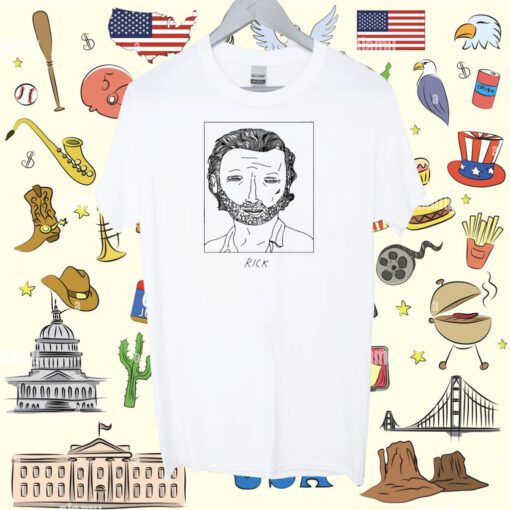Badly Drawn Celebrities Rick Grimes T-Shirt