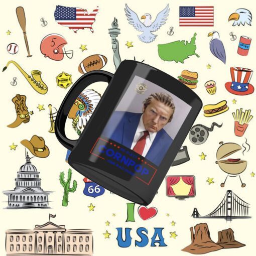 Donald Trump 2024 Mugshot Re-Elect Cornpop One Bad Dude Mug