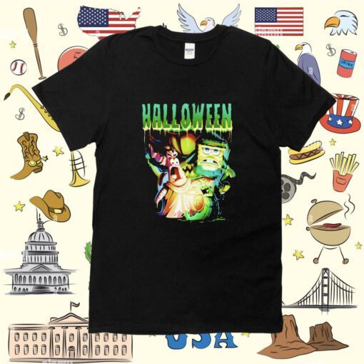 Monster Group Halloween Spongebob T-Shirt