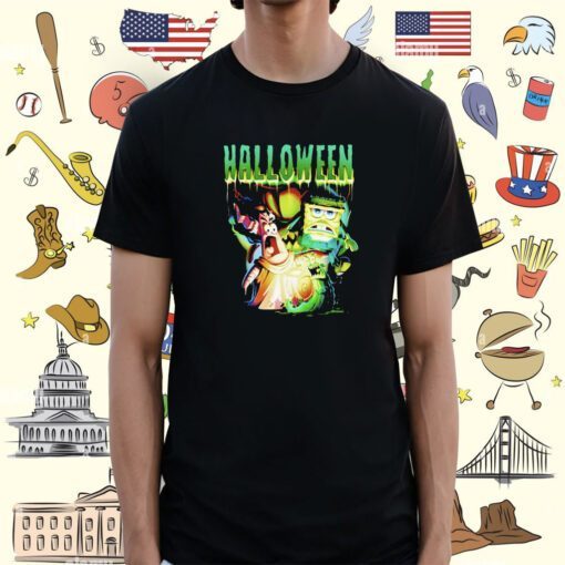 Monster Group Halloween Spongebob T-Shirt