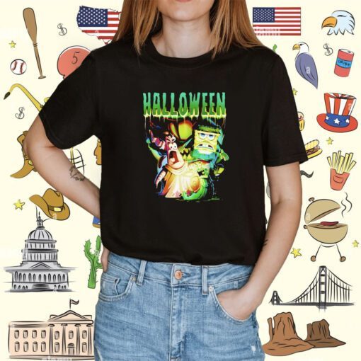 Monster Group Halloween Spongebob T-Shirt