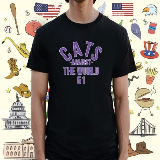 Official Cats Against The World 51 Mike Bajakian Pat Fitzgerald Shirt