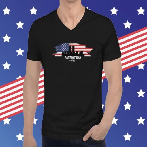 Patriot Day 9-11 Embroidered Never Forget Remembering T-Shirt