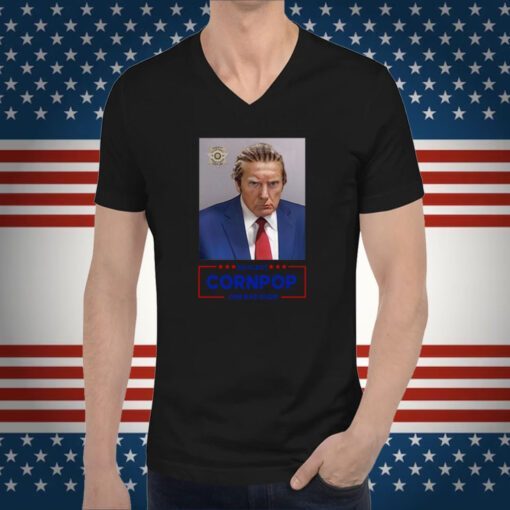 Donald Trump Mugshot Re-Elect Cornpop One Bad Dude Hoodie Shirt