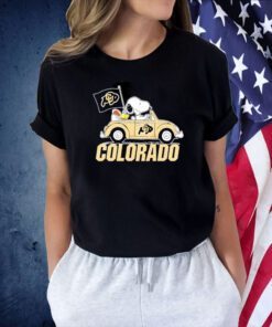 Snoopy And Woodstock Drive Car Colorado Tee Shirt