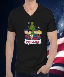 Philadelphia Phillies Snoopy Peanuts Christmas Tee Shirt