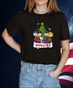 Philadelphia Phillies Snoopy Peanuts Christmas Tee Shirt