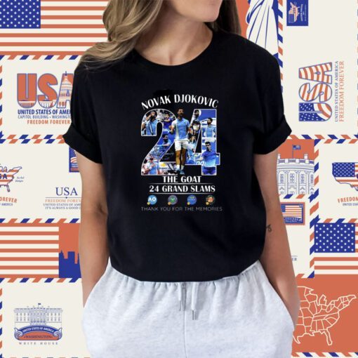 Novak Djokovic The Goat 24 Grand Slams Thank You For The Memories Shirts