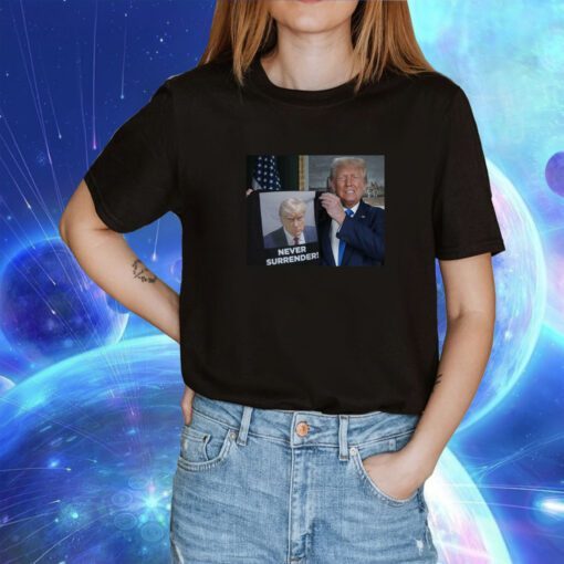 Shows 2024 Trump Off Trump Mugshot Never Surrender Raglan Unisex T-Shirt