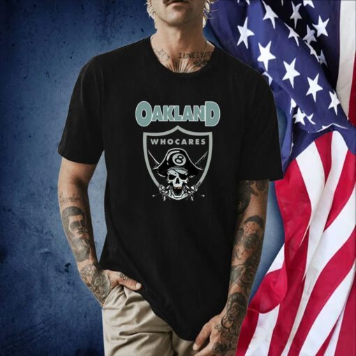 Oakland Who Cares 8 Raiders Skull T-Shirt