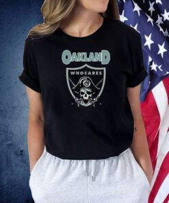 Oakland Who Cares 8 Raiders Skull T-Shirt