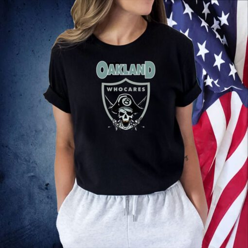 Oakland Who Cares 8 Raiders Skull T-Shirt