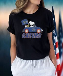 Peanuts Snoopy And Woodstock Florida Gators On Car 2023 Tee Shirt