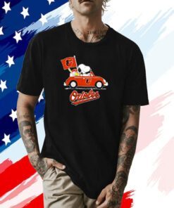 Snoopy Drives Car With Baltimore Orioles Flag 2023 Shirt