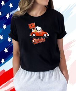 Snoopy Drives Car With Baltimore Orioles Flag 2023 Shirt