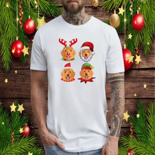 Cute Golden Doodle Christmas, Santa Dog Gift Shirt