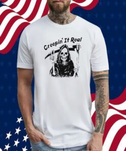 Skeleton Creepin’ It Real Halloween Tee Shirt