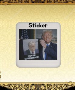 Donald Trump 2024 Shows Off Trump Mugshot Never Surrender Sticker