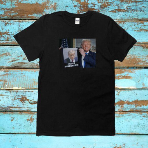 Shows Trump Off Trump Mugshot Never Surrender V-Neck T-Shirt