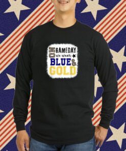 On Gameday Football We Wear Gold And Blue Leopard T-Shirt