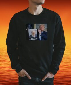 Shows Trump 2024 Off Trump Mugshot Never Surrender Lady’s Fleece Cropped Hoodie TShirt