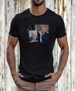 Donald Trump Shows Off Trump Mugshot Never Surrender Sweatshirt T-Shirt