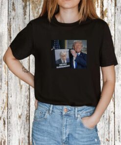 Donald Trump Shows Off Trump Mugshot Never Surrender Sweatshirt T-Shirt