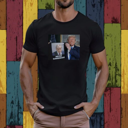 Shows Trump Off Trump Mugshot Never Surrender Tank Top T-Shirt