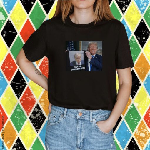 Donald Trump Shows Off Trump Mugshot Never Surrender Women’s Heritage Cropped T-Shirt