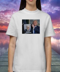 Donald Trump Shows Off Trump Mugshot Never Surrender Youth T-Shirt