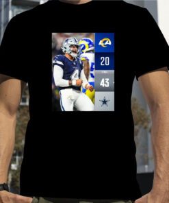 Dallas Cowboys Wins 43 20 Los Angeles Rams 2023 NFL Gameday Final Score T-Shirt