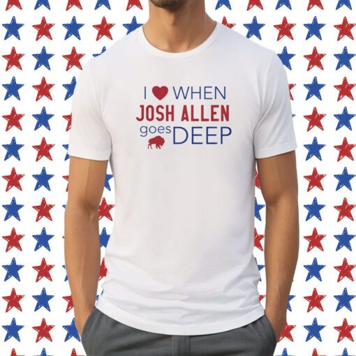 Carson Wentz I Heart Josh Allen Goes Deep Buffalo Bills Tee Shirt