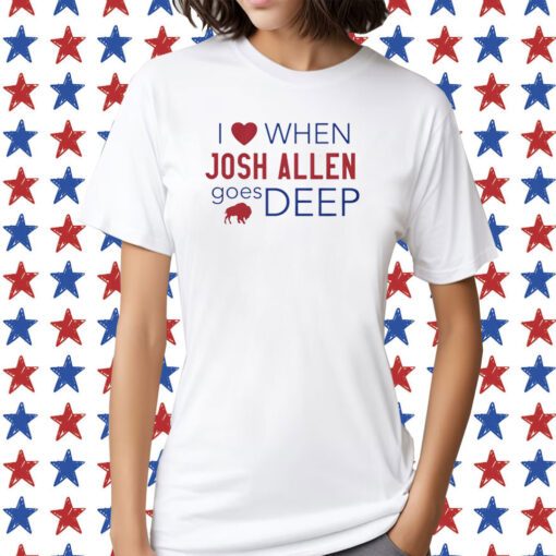 Carson Wentz I Heart Josh Allen Goes Deep Buffalo Bills Tee Shirt