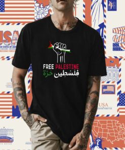Palestine Free Palestine in Arabic Free Gaza Palestine Flag Pullover Tee Shirt