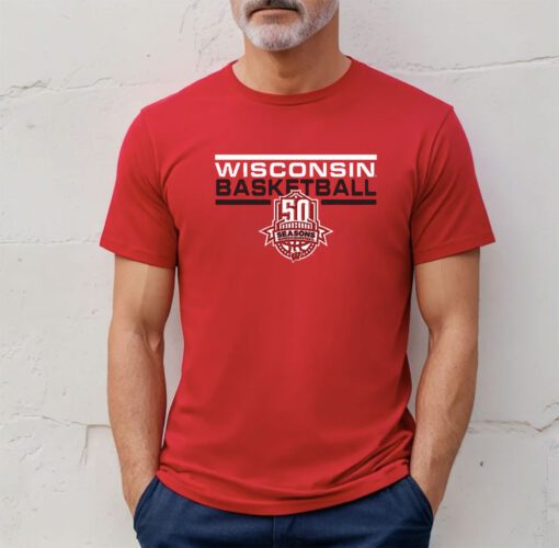 Wisconsin Badgers Women’s Basketball 50 Seasons Tee Shirt