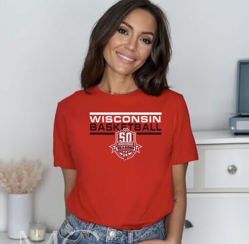 Wisconsin Badgers Women’s Basketball 50 Seasons Tee Shirt