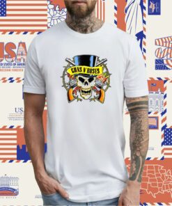 Guns N’ Roses Official Top Hat Skull Retro T-Shirt