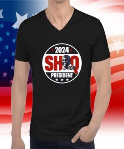 Shaquille O'neal Wearing 2024 Shaq For President T-Shirt