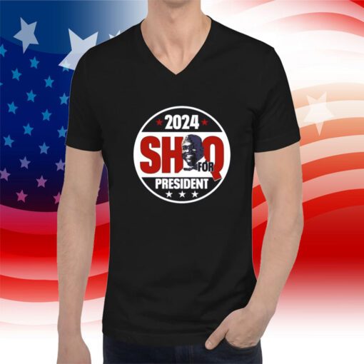 Shaquille O'neal Wearing 2024 Shaq For President T-Shirt