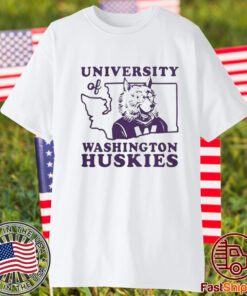 University Of Washington Huskies State Shape Yellow 2023 T-Shirt