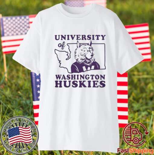 University Of Washington Huskies State Shape Yellow 2023 T-Shirt