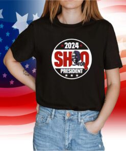 Shaquille O'neal Wearing 2024 Shaq For President T-Shirt