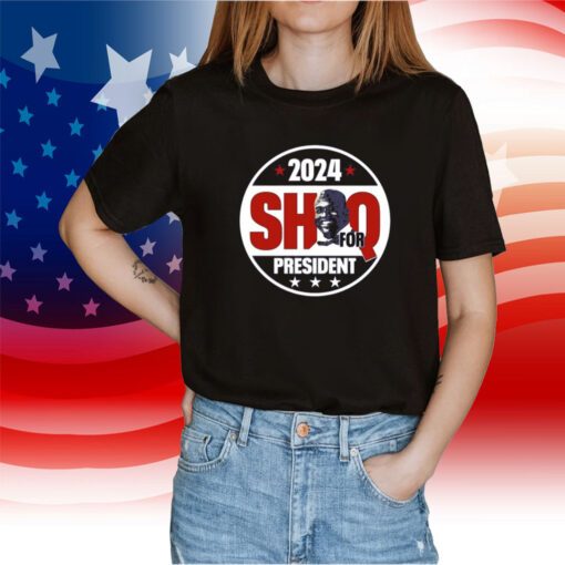 Shaquille O'neal Wearing 2024 Shaq For President T-Shirt